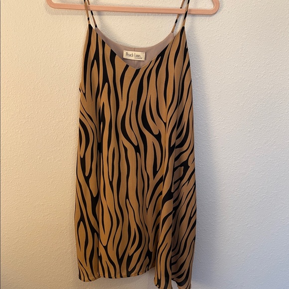 Peach Love California Tan and Black Tiger/Zebra Dress - Picture 1 of 5